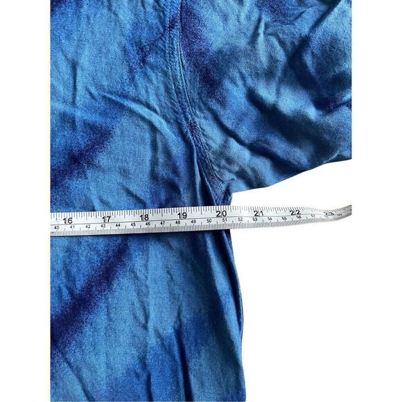 Y2K Hawaiian blue button down motorcycle shirt - Picture 5 of 6